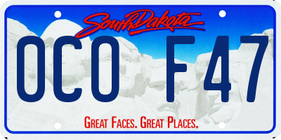 SD license plate 0COF47