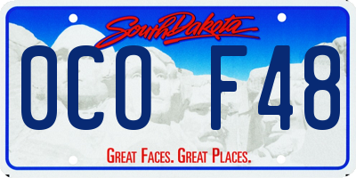 SD license plate 0COF48
