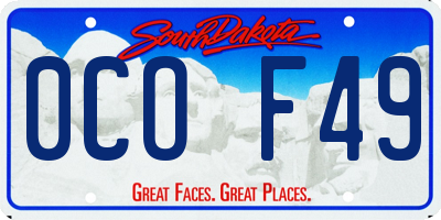 SD license plate 0COF49