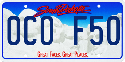 SD license plate 0COF50