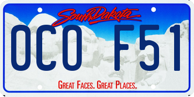 SD license plate 0COF51