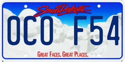 SD license plate 0COF54