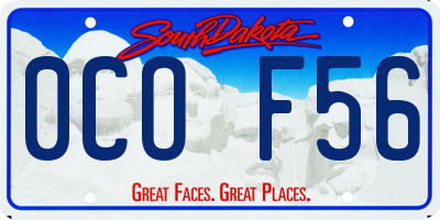 SD license plate 0COF56