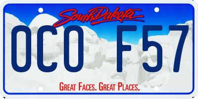 SD license plate 0COF57