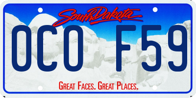 SD license plate 0COF59