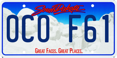 SD license plate 0COF61