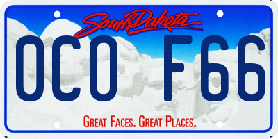 SD license plate 0COF66