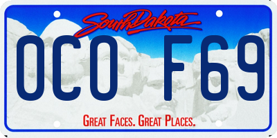 SD license plate 0COF69