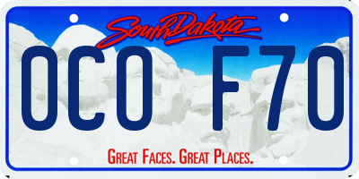 SD license plate 0COF70