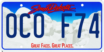 SD license plate 0COF74