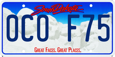 SD license plate 0COF75