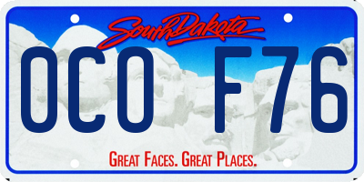 SD license plate 0COF76