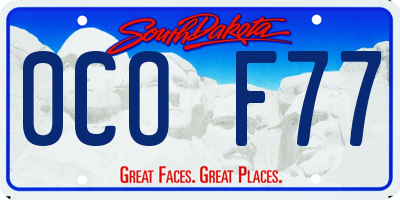 SD license plate 0COF77