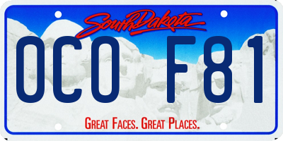 SD license plate 0COF81
