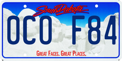 SD license plate 0COF84