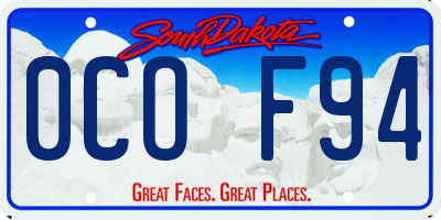SD license plate 0COF94