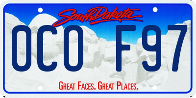 SD license plate 0COF97