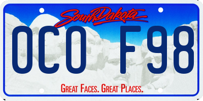 SD license plate 0COF98