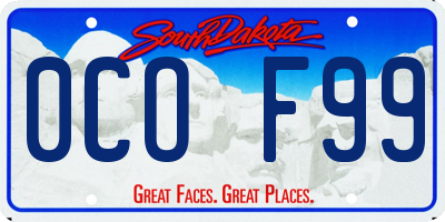 SD license plate 0COF99