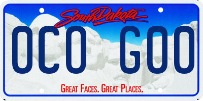 SD license plate 0COG00