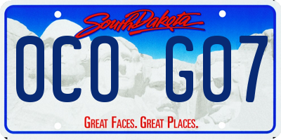SD license plate 0COG07
