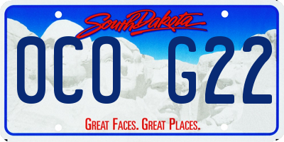 SD license plate 0COG22