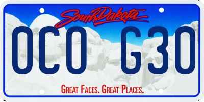 SD license plate 0COG30
