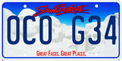 SD license plate 0COG34