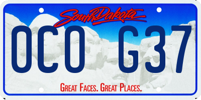 SD license plate 0COG37