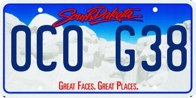 SD license plate 0COG38