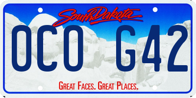 SD license plate 0COG42