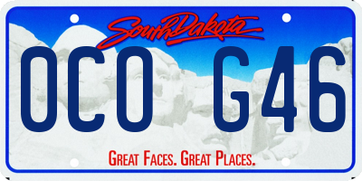 SD license plate 0COG46