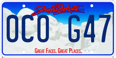 SD license plate 0COG47