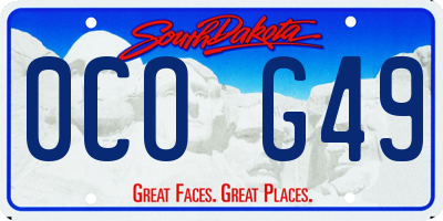 SD license plate 0COG49