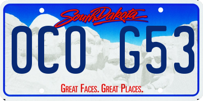SD license plate 0COG53