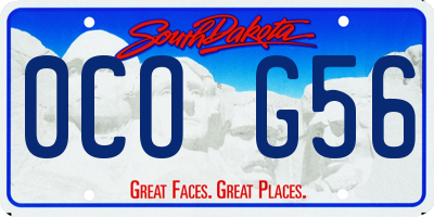 SD license plate 0COG56