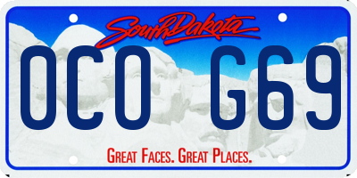 SD license plate 0COG69