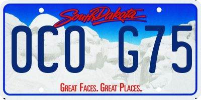 SD license plate 0COG75