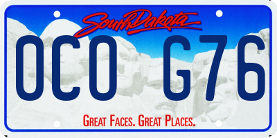 SD license plate 0COG76