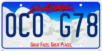 SD license plate 0COG78