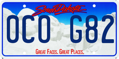 SD license plate 0COG82