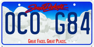 SD license plate 0COG84