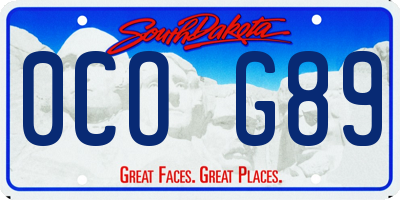 SD license plate 0COG89