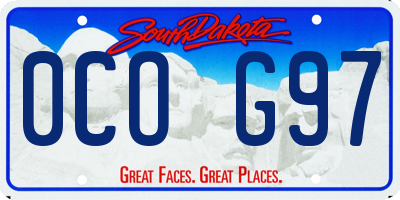 SD license plate 0COG97