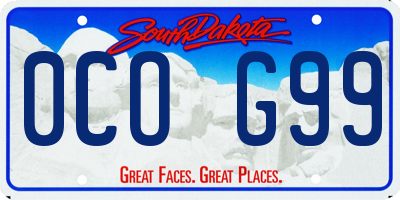 SD license plate 0COG99