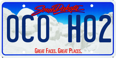 SD license plate 0COH02