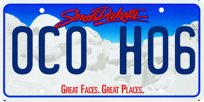 SD license plate 0COH06