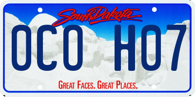 SD license plate 0COH07