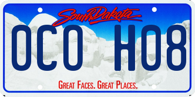 SD license plate 0COH08