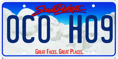 SD license plate 0COH09
